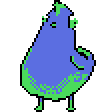 FatBirb: A Chubby poison bird bouncing up and down.
